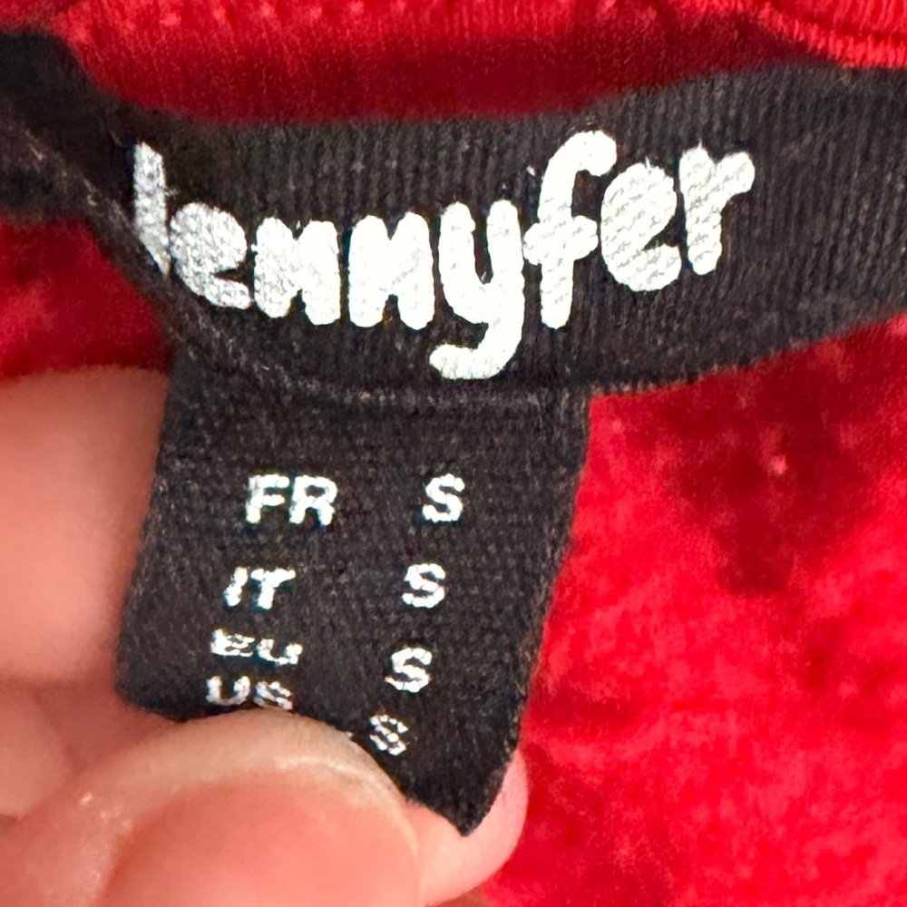 Jennyfer red and black cropped hoodie size S vintage - Picture 5 of 5